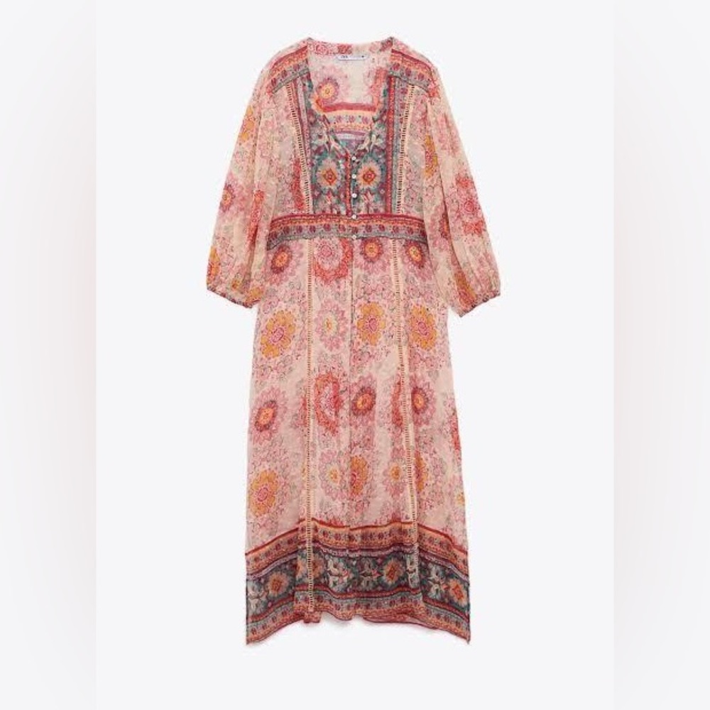 Zara Lace Printed Kimono/Kaftan L